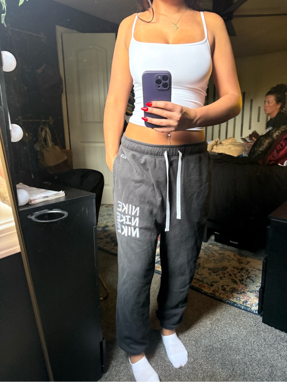 Nike Charcoal Gray Logo Jogger Sweatpants